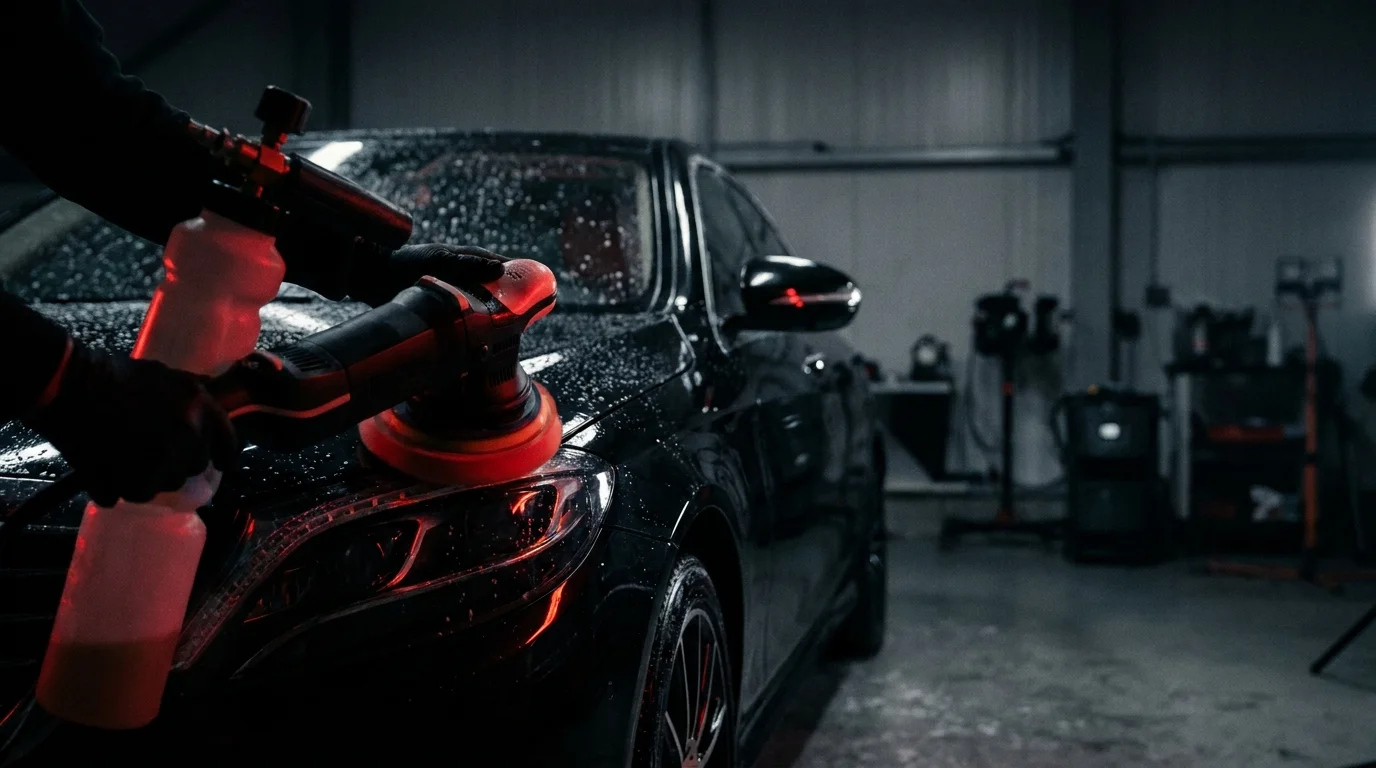 A freshly detailed car with deep gloss